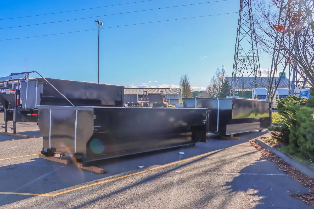 Roll-off dumpster ready for waste disposal at job site for Commercial Dumpster Rental in Joplin